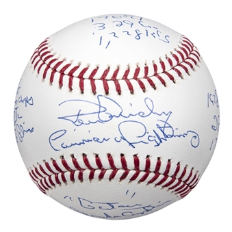 Ron Guidry Signed & Stats Inscribed OML Manfred Baseball (JSA)